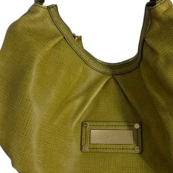 Calvin Klein hobo bag chartreuse green leather - Picture 3 of 5